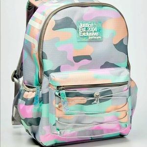 Justice Camo Girls Backpack w/ Matching case